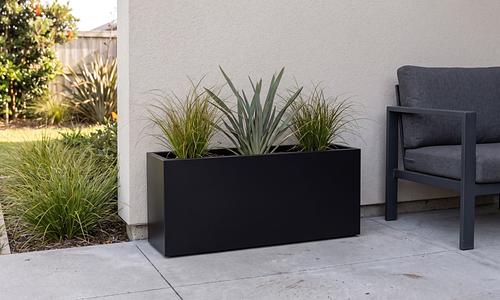 Heavy Duty Hermes Black Steel Planter - 1m #201