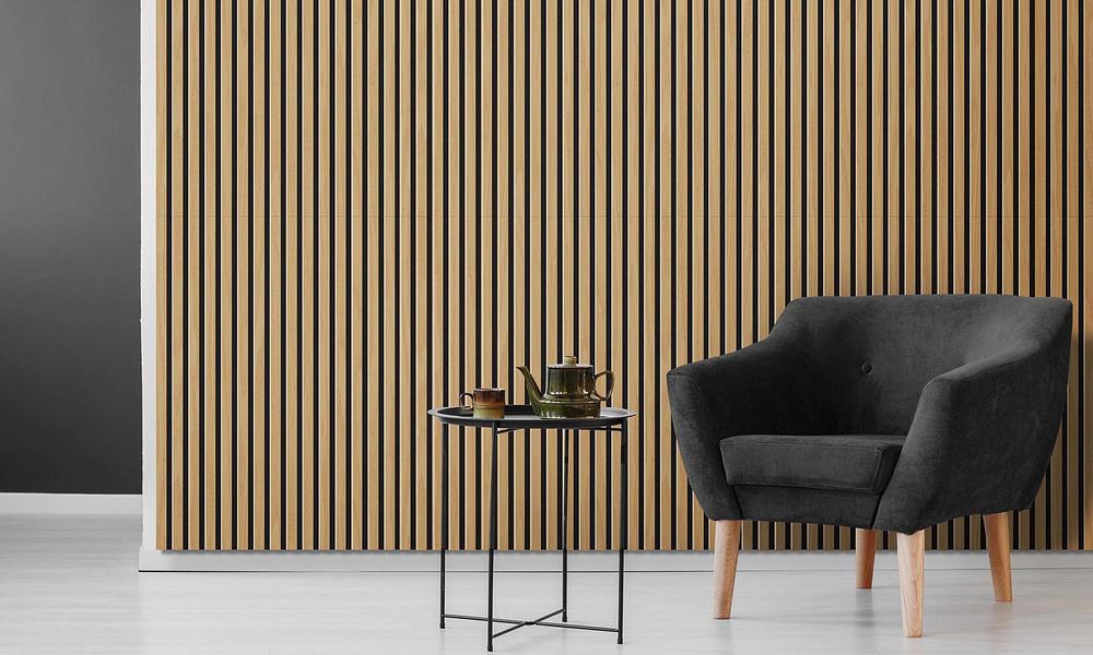 Designer Acoustic Slat Wood Panels - Natural - 270cm #668