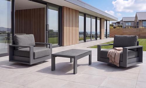 Gio Swivel Chair Set - Anthracite #1