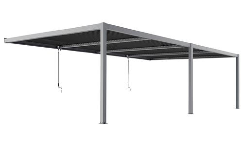 Aluminium Wall Mounted Pergola 7.7m x 3.9m - Grey #399