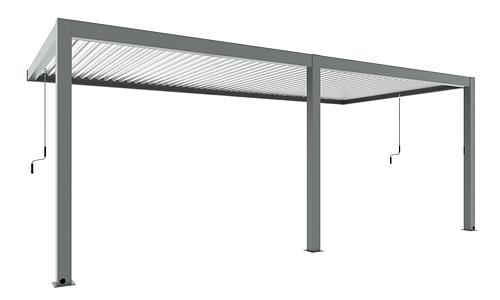 Luxe Louvres 6 x 3m Wall Mounted - Grey/White #129