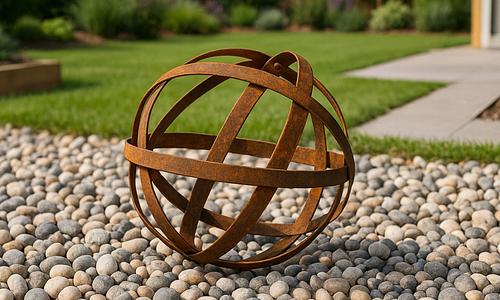 Stellar Orbit Corten Sculpture - 30cm #85