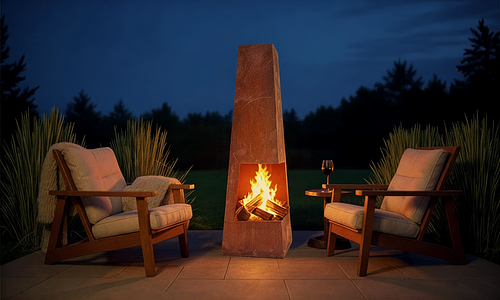 Terra Corten Fireplace #55