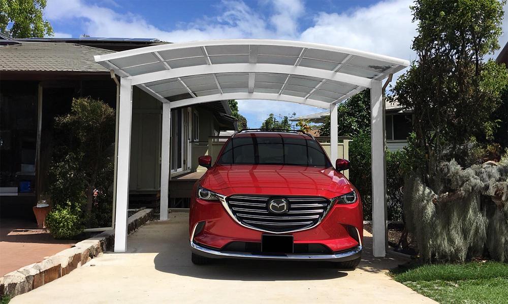 M-Shape Single Carport 5.5 x 3 x 3 -White/Grey #63