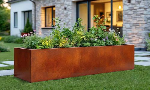Vendura Corten Rectangle Garden Beds - 2 sizes #130