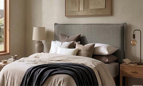 Delphine French Seam Headboard - Ash #128