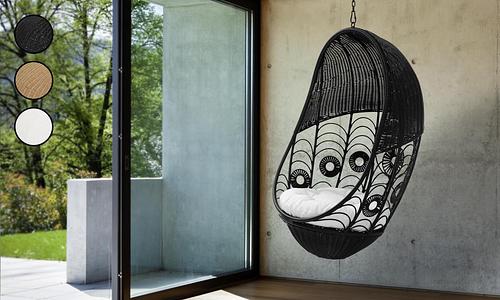 Peacock Wicker Hanging Chair - Black #72