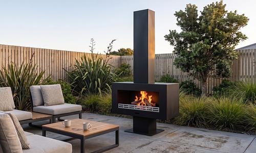 Zuma Black Steel Fireplace #146