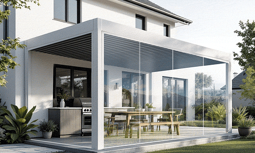 Luxe Louvre Frameless Glass Sliding Doors- Wall-Mounted FRONT - 2 Sizes #131
