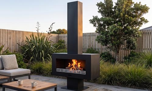 Zuma Black Steel Fireplace #147