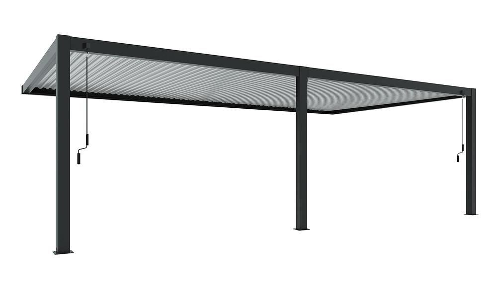 Luxe Louvres 8 x 4m Wall Mounted - Black/Grey #116