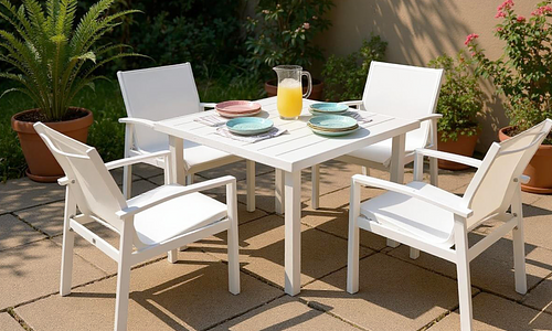 Whitby Aluminium Textliene Dining Set #1