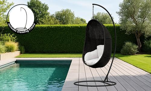 Hanoi Hanging Egg Chair with Stand - Black #54