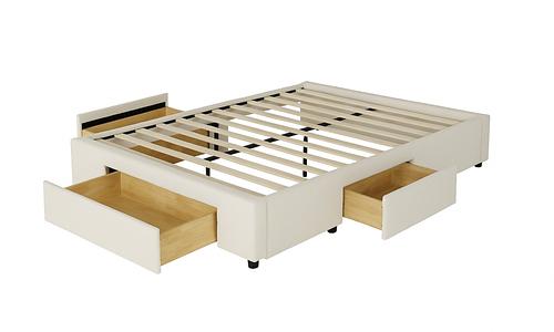 Lucerne Bed Base with Storage Drawers (Matches Sirocco & Delphine) - Queen, Beach #19