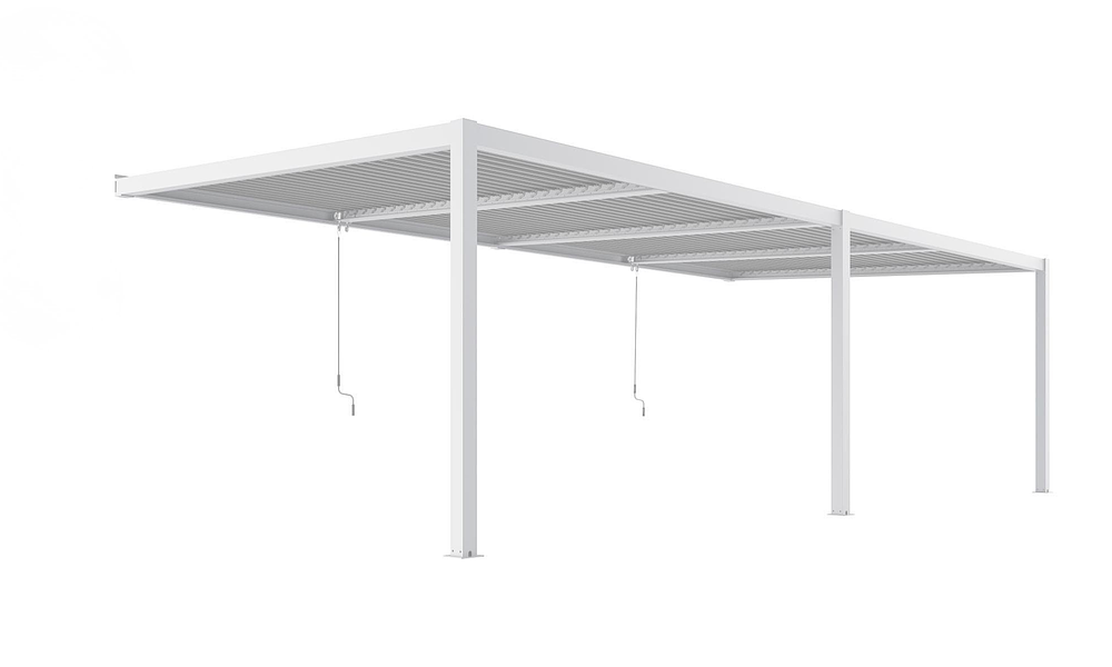 Aluminium Wall Mounted Pergola 7.7m x 2.9m - White Only #378