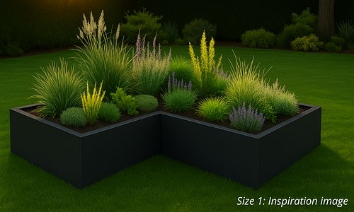 Vendura L Shaped Black Steel Garden Beds - 5 Sizes #2
