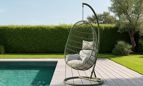 Coco Striped Egg Chair - Green #2