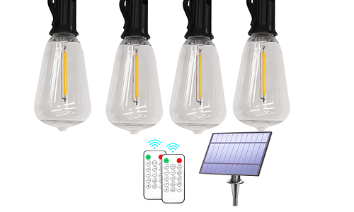 Festoon Lights with Solar Panel & Dimmer - 60ft #36