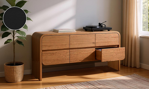 Rhode Curved 6 Drawer Dresser - 2 Colours #2