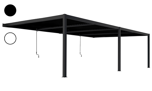 Aluminium Wall Mounted Pergola 7.7m x 3.9m - Two Colours #400