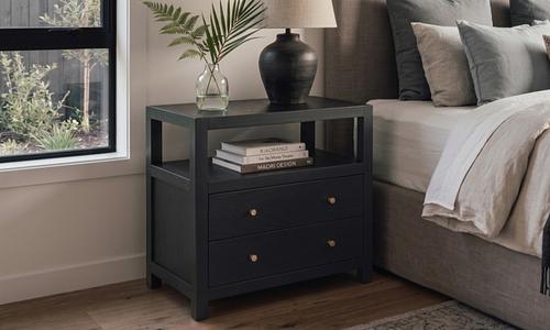 Demi Nightstand - Black Charcoal #113
