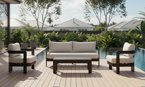 Dalton Aluminium 4-Piece Sofa Set - Black #39