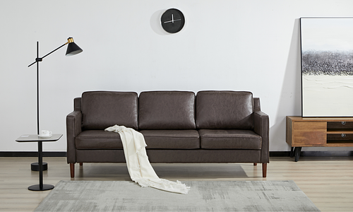 Maison 3 Seater Faux Leather Sofa - Espresso #2
