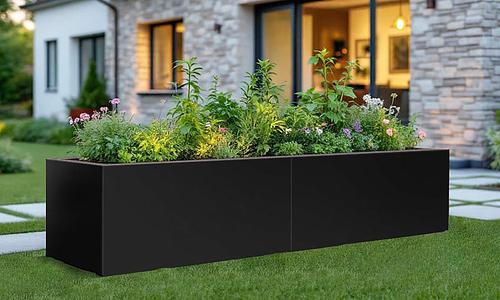 Vendura Black Steel Rectangle Garden Beds- 2 Sizes #4