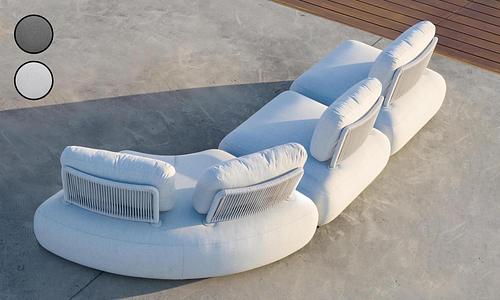 Puff 4-Seater Corner Lounger Sofa Set #7