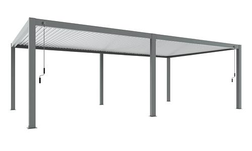 Luxe Louvres 8 x 4m Freestanding - Grey/White #118
