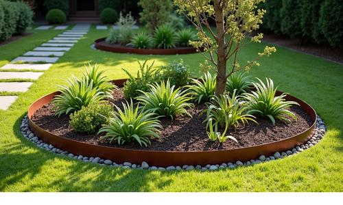 Spheron Round Garden Edging - Corten, Large #130