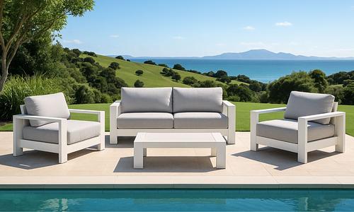 Gio 4-Seater Sofa Set - White #28