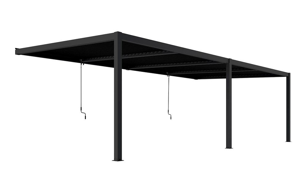 Aluminium Wall Mounted Pergola 7.7m x 2.9m - Black Only #377