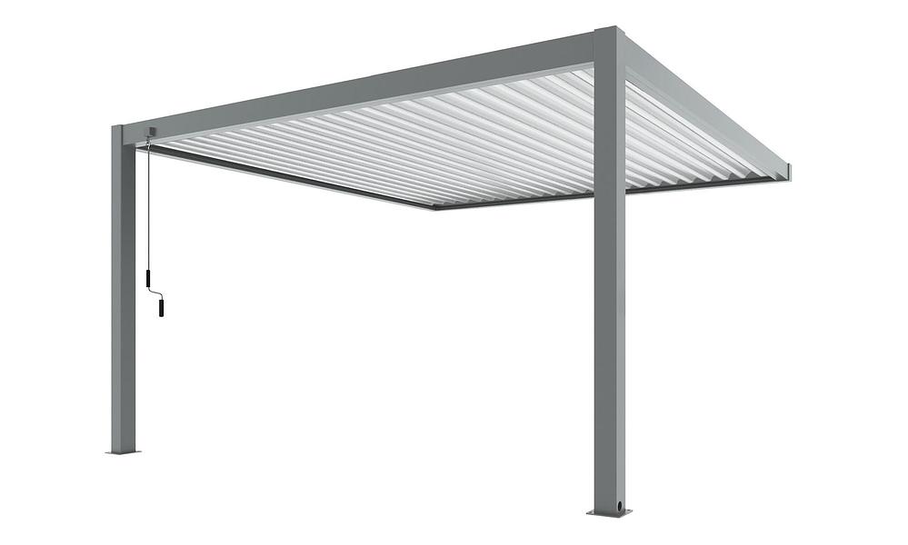 Luxe Louvres 4 x 4m Wall Mounted - Grey/White #153