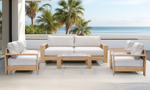Gio 7 Seater Outdoor Set - Oak Look