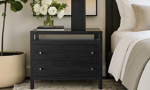 Demi Nightstand - Black Charcoal #76