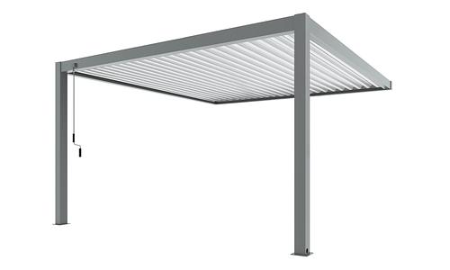 Luxe Louvres 4 x 4m Wall Mounted - Grey/White #153