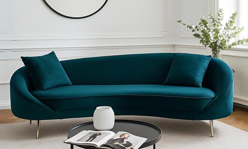 Gracie Curved Velvet 3 Seater Sofa #1