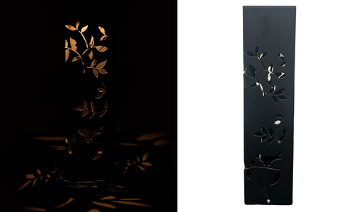 Pillar LED Solar Light - Black Laser Cut #60