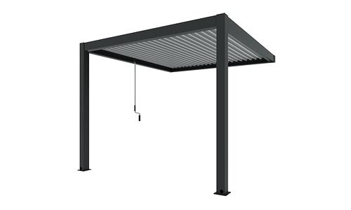 Luxe Louvres 3 x 3m Wall Mounted - Black/Grey #122