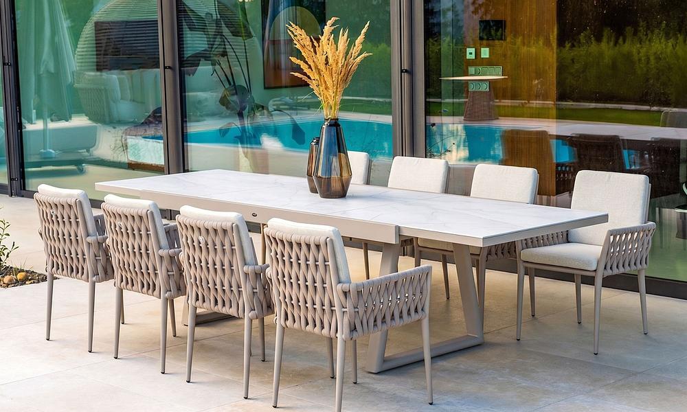 Dreamweaver Extension Dining Table Set - Greige #60