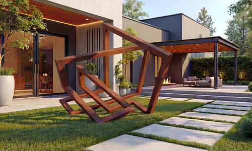 Large Rubix Corten Sculpture #5