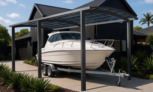 Caravan M-Shape Carport 7.5 x 3 x 3.5m - All Colours #28