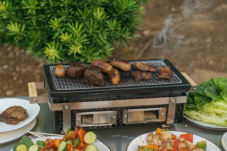 Charcoal Hibachi BBQ & Skewer Set - 2 Colours #34