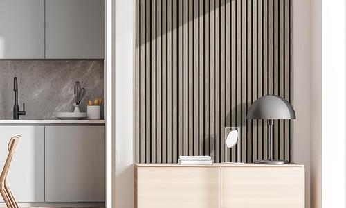 Designer Acoustic Slat Wood Panels - Urban Grey - 270cm #645