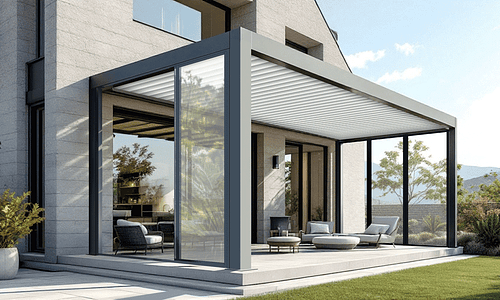 Luxe Louvre Framed Sliding Glass Doors - Wall-Mounted SIDE - 2 Sizes #368