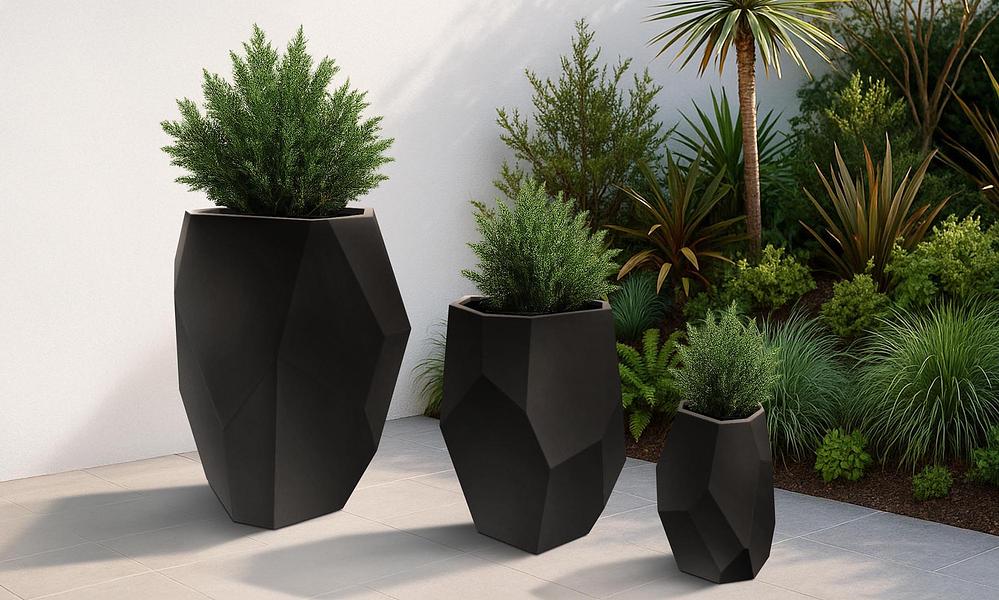 Ares Black Steel Planters - 3 Sizes #38