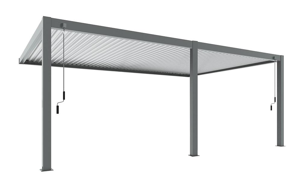 Luxe Louvres 6 x 4m Wall Mounted - Grey/White #121