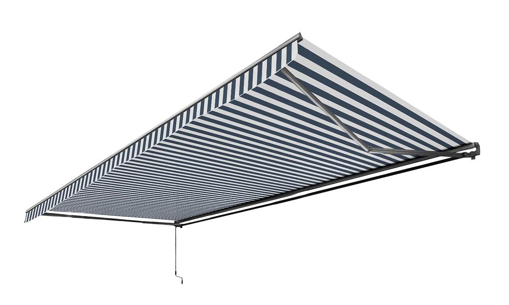 Retractable Awning 5m x 3m - Blue & White Stripe #110