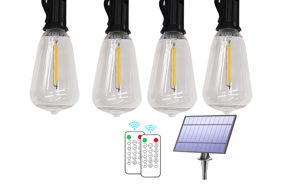 Festoon Lights with Solar Panel & Dimmer - 60ft #17